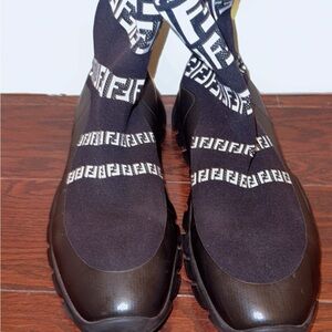 Fendi Black and White Logo Socks